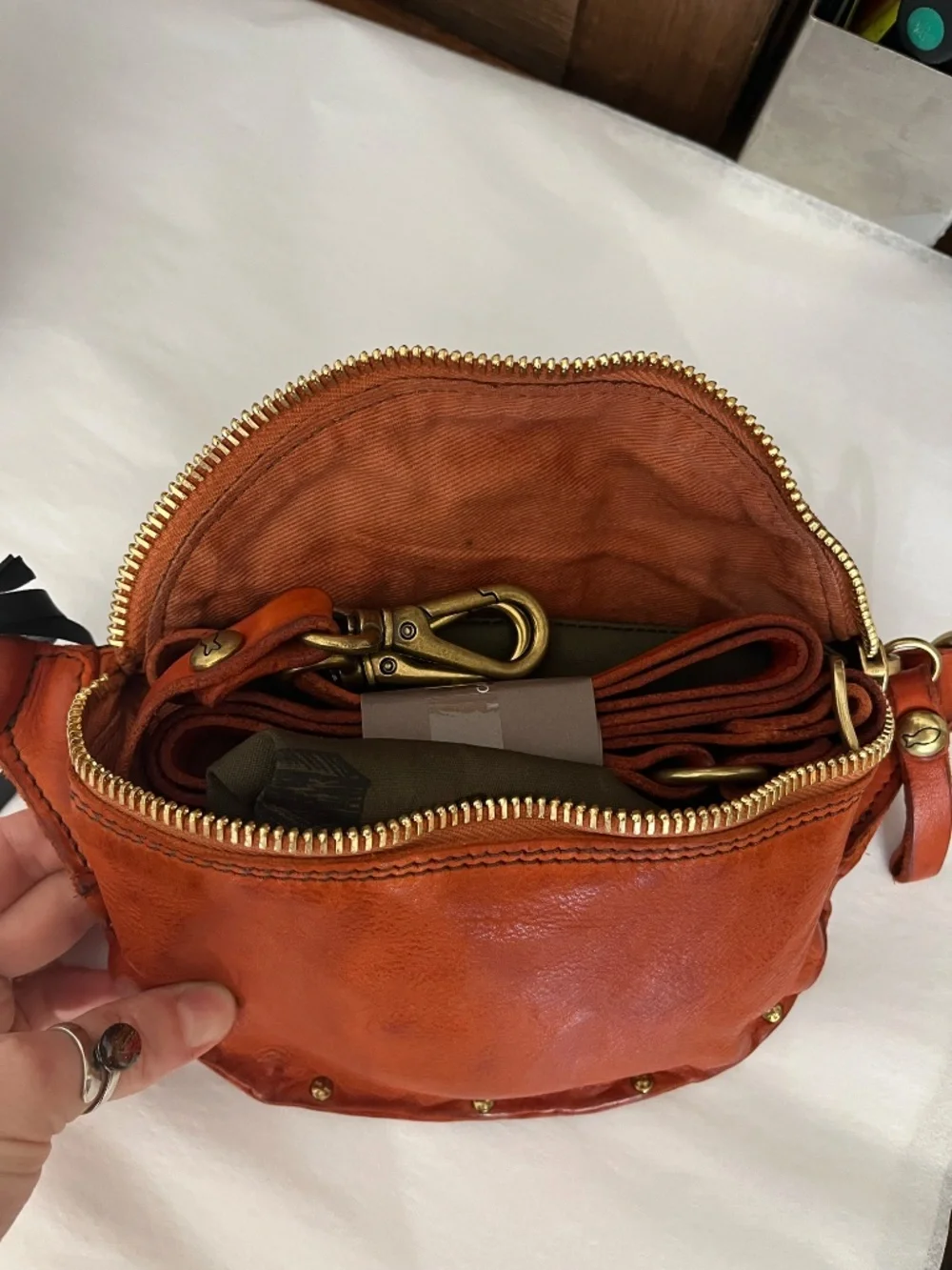 Campomaggi Leather Belt Bag in Mattone